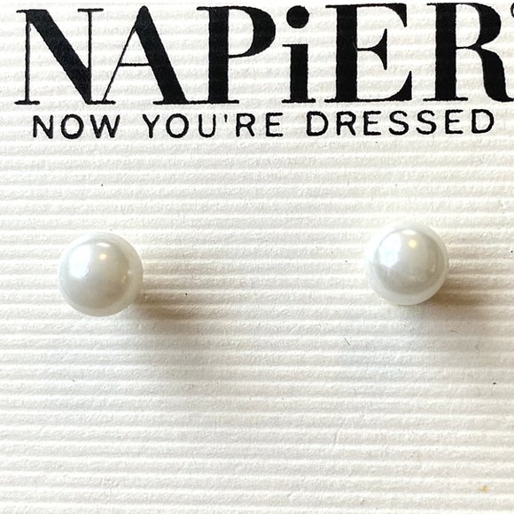 Vintage Napier Pearl Studs - NEW - Picture 1 of 5